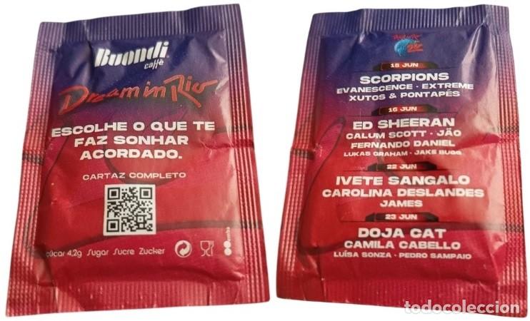 Sobres de az&uacute;car de colecci&oacute;n: Portugal Sachet Sucre Sugar Festival Dream in Rio Scorpions Ed Sheeran RP841