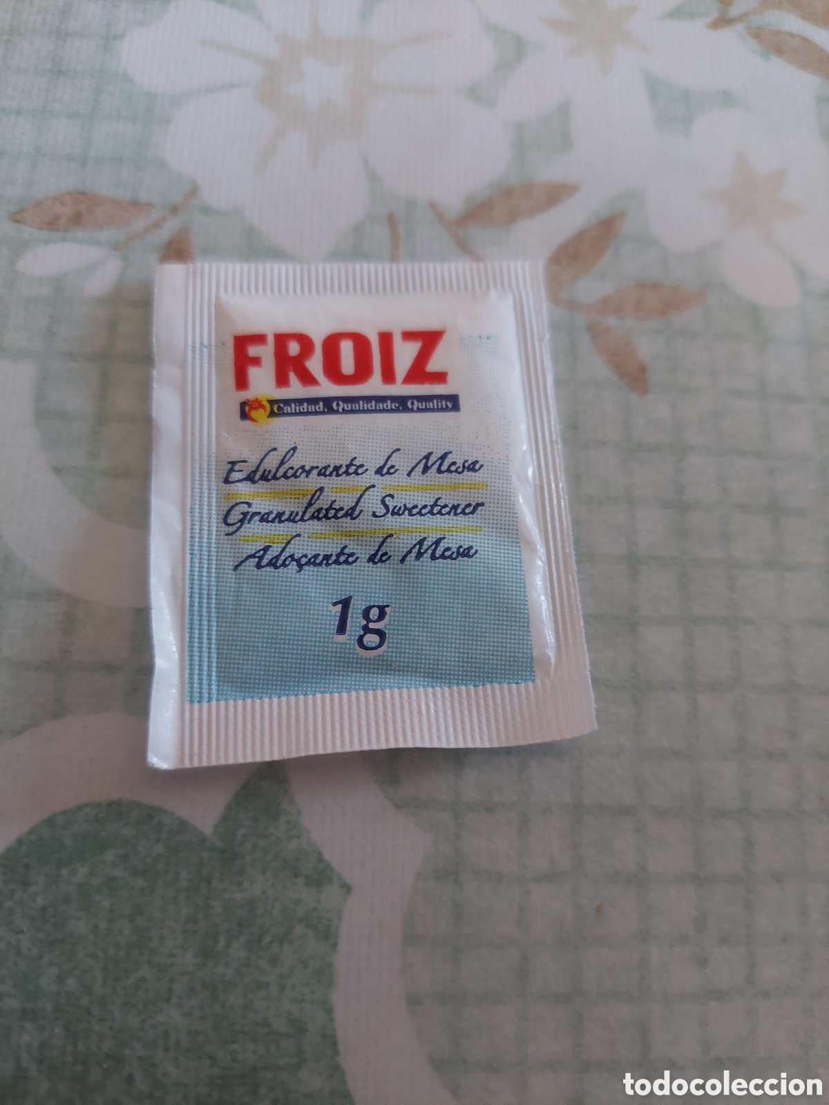 Sobres de az&uacute;car de colecci&oacute;n: SACARINA FROIZ 1 G LLENO