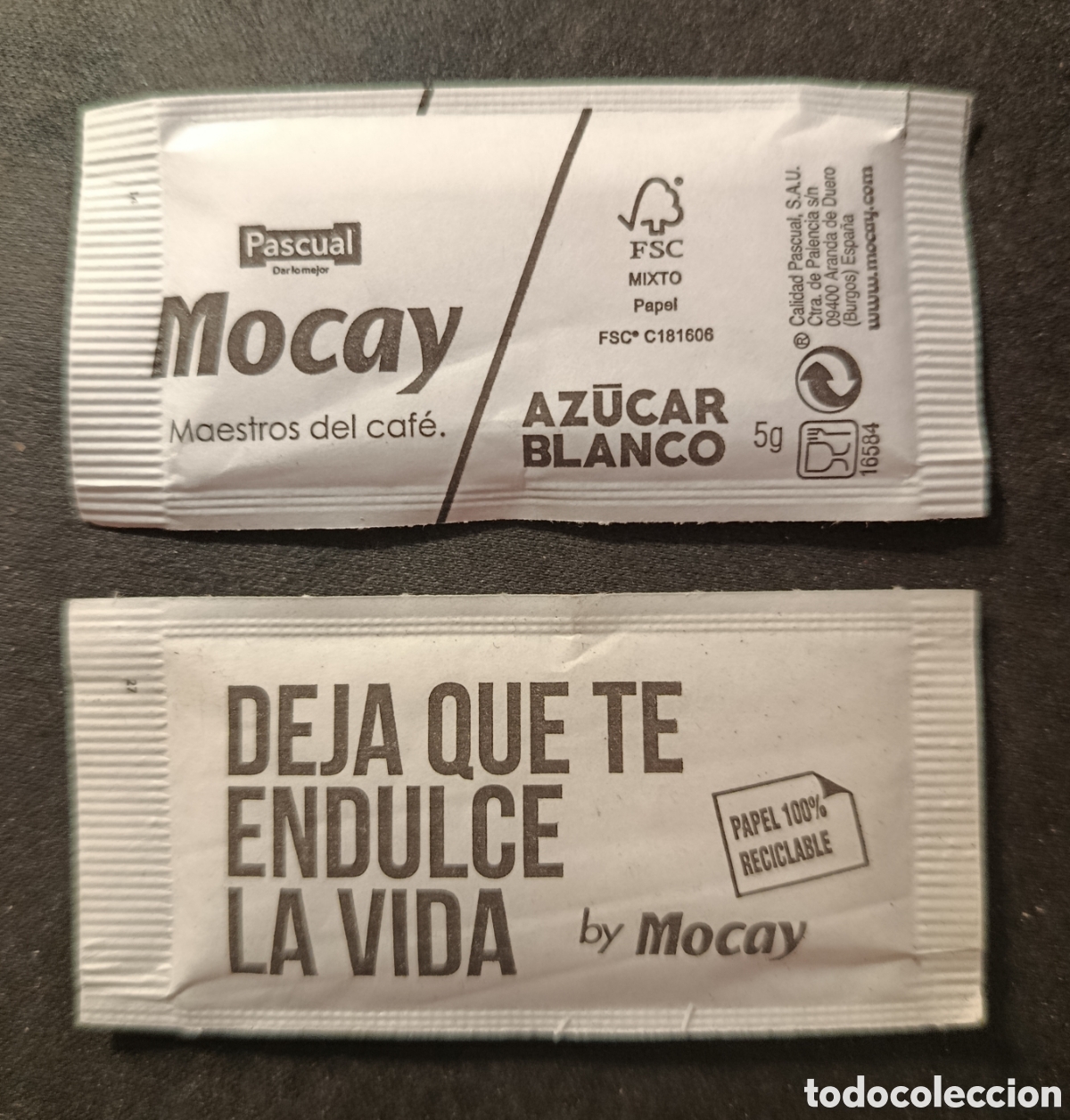 Sobres de az&uacute;car de colecci&oacute;n: SOBRE DE AZ&Uacute;CAR MOCAY/LLENO