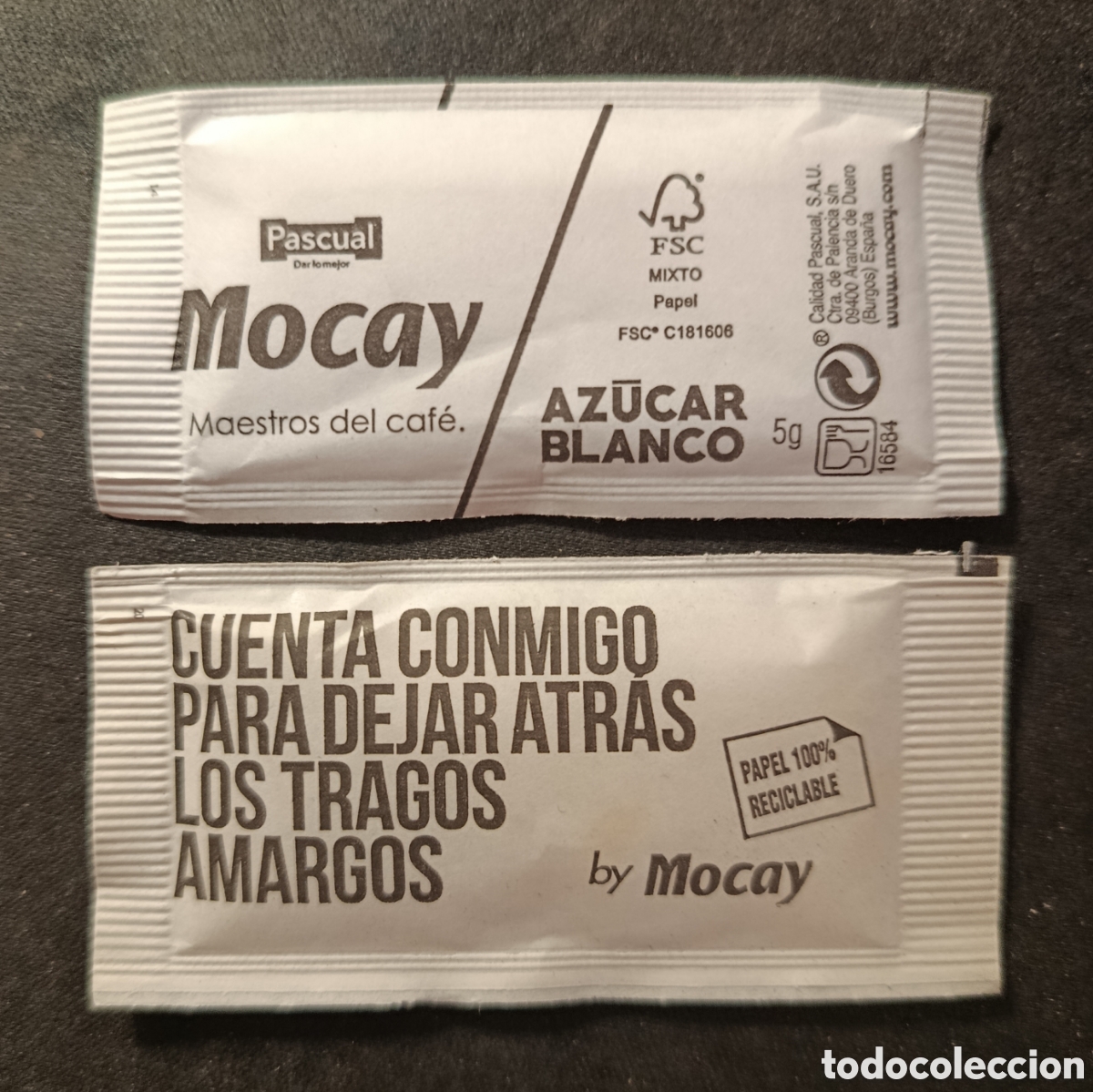 Sachets de sucre de collection: SOBRE DE AZ&Uacute;CAR MOCAY/LLENO