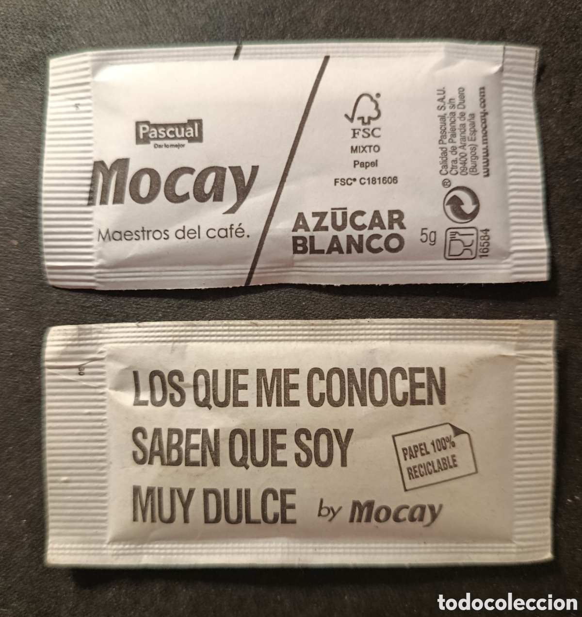 Sobres de az&uacute;car de colecci&oacute;n: SOBRE DE AZ&Uacute;CAR MOCAY/LLENO