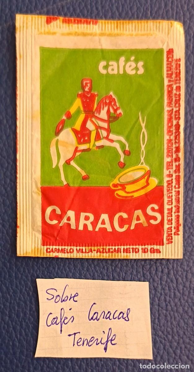 Sobres de az&uacute;car de colecci&oacute;n: Sobres de azucar. Sobre de azucar Cafes Caracas. Tenerife.