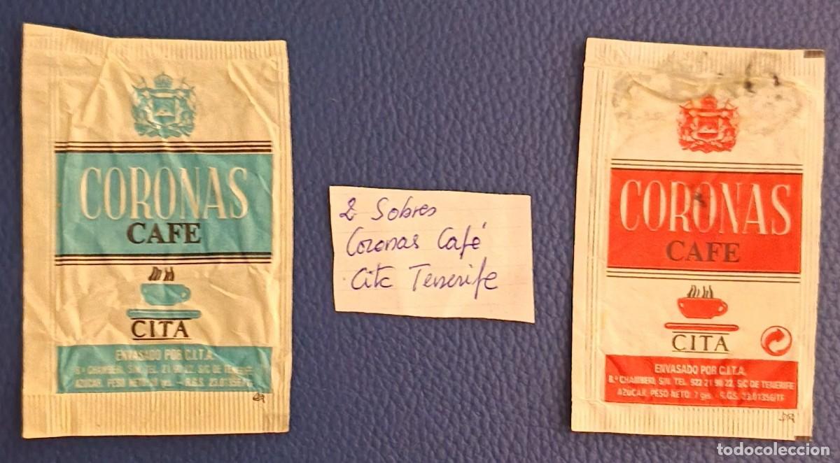 Sobres de az&uacute;car de colecci&oacute;n: Sobres de azucar. 2 Sobres de azucar. Coronas Cafe Cita. Tenerife.