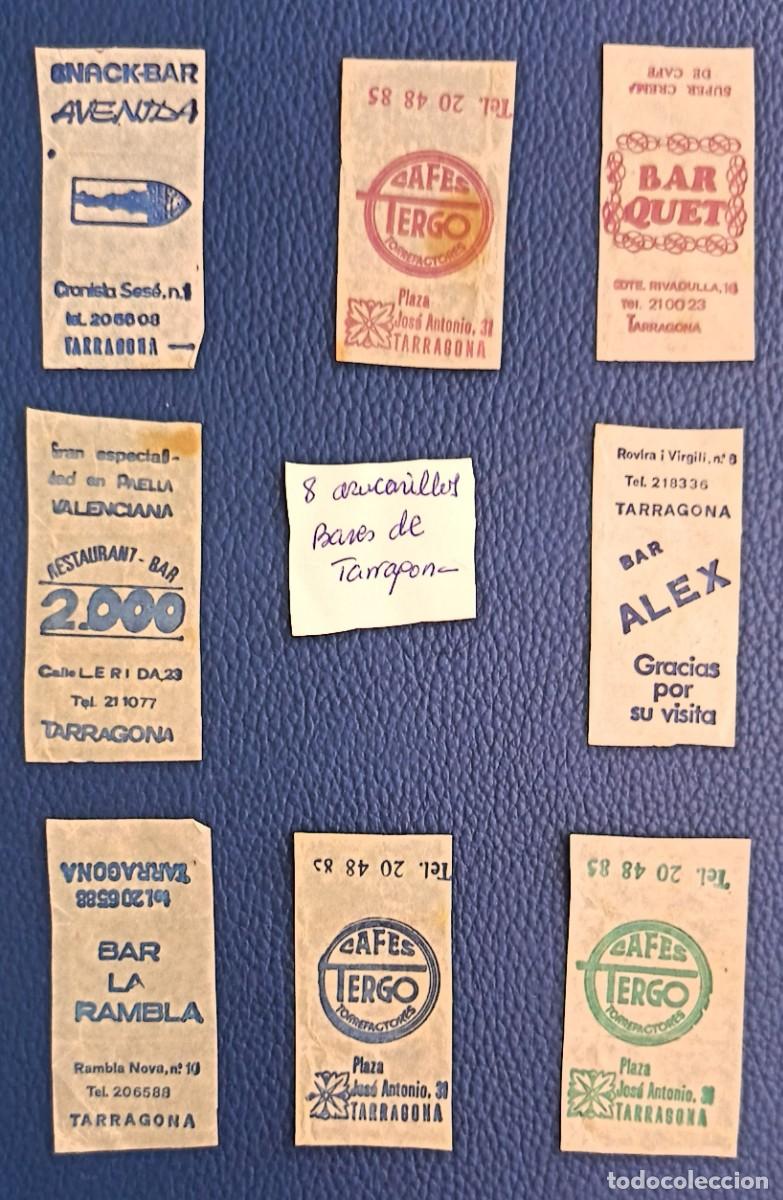 Sobres de az&uacute;car de colecci&oacute;n: Sobres de azucar. 8 Azucarillos. Bares de Tarragona.