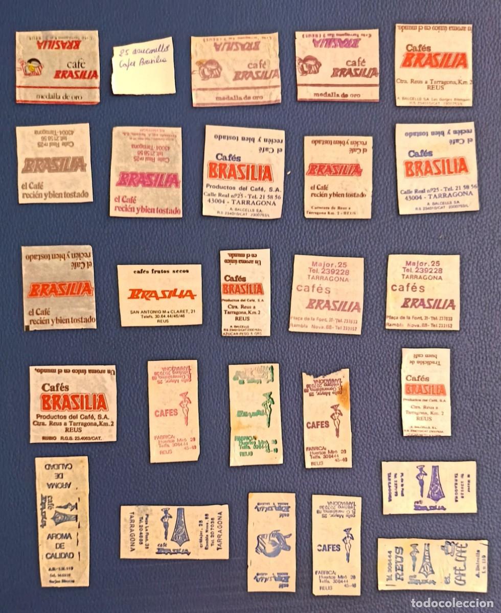 Sobres de az&uacute;car de colecci&oacute;n: Sobres de azucar. 25 Azucarillos. Cafes Brasilia.