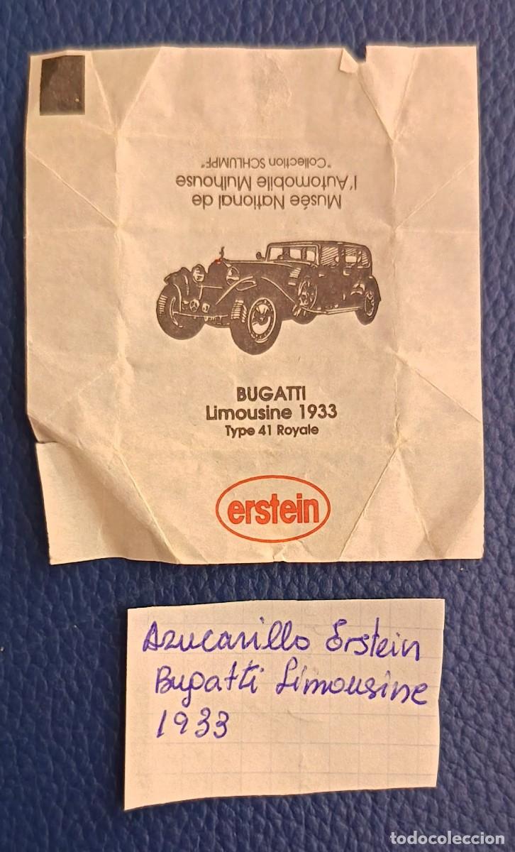 Sobres de az&uacute;car de colecci&oacute;n: Sobres de azucar. Azucarillo. Erstein Bugatti. Limousine. 1933.