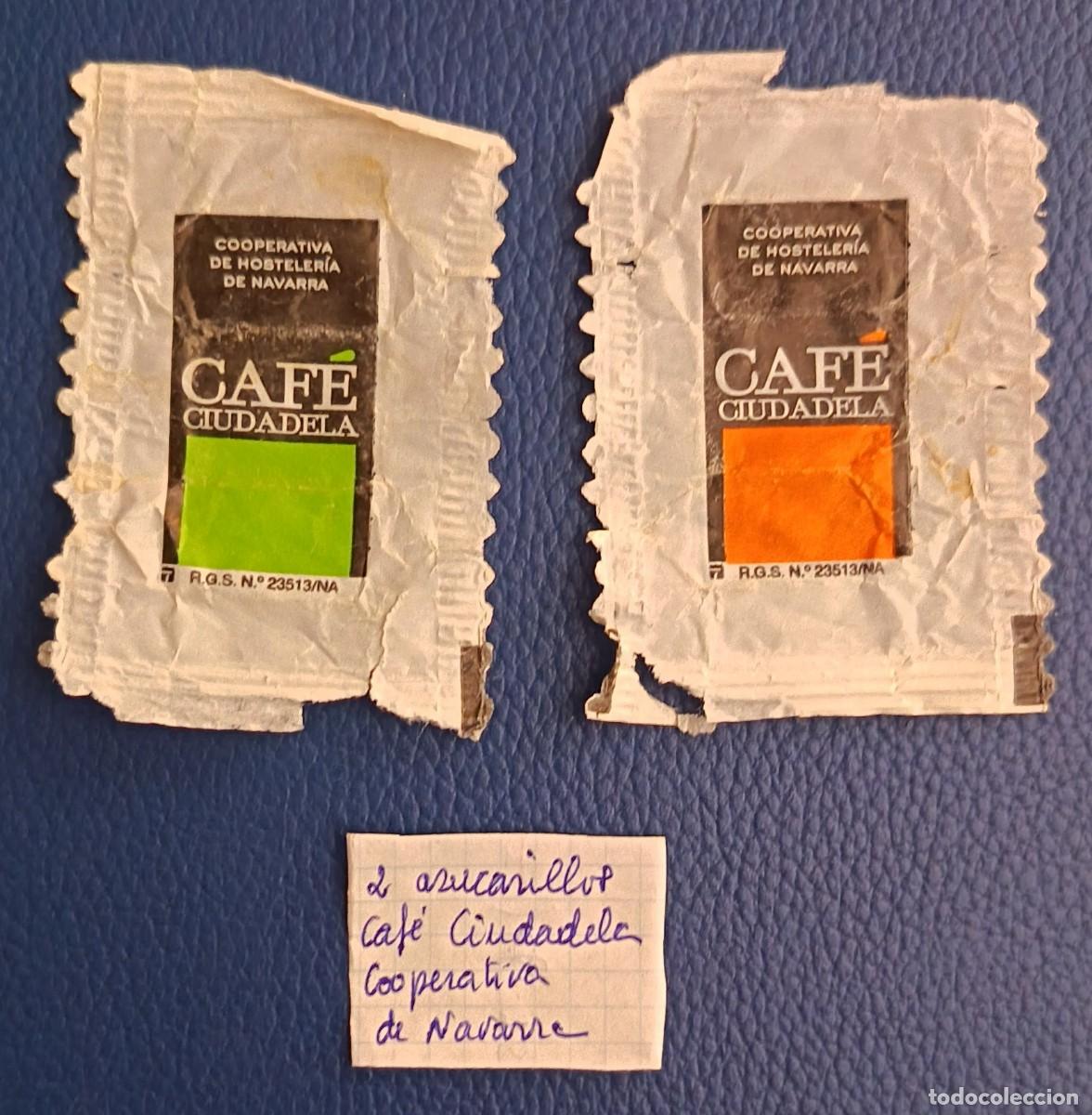 Sobres de az&uacute;car de colecci&oacute;n: Sobres de azucar. 2 Azucarillos. Cafe Ciudadela Cooperativa de hosteleria. Navarra.