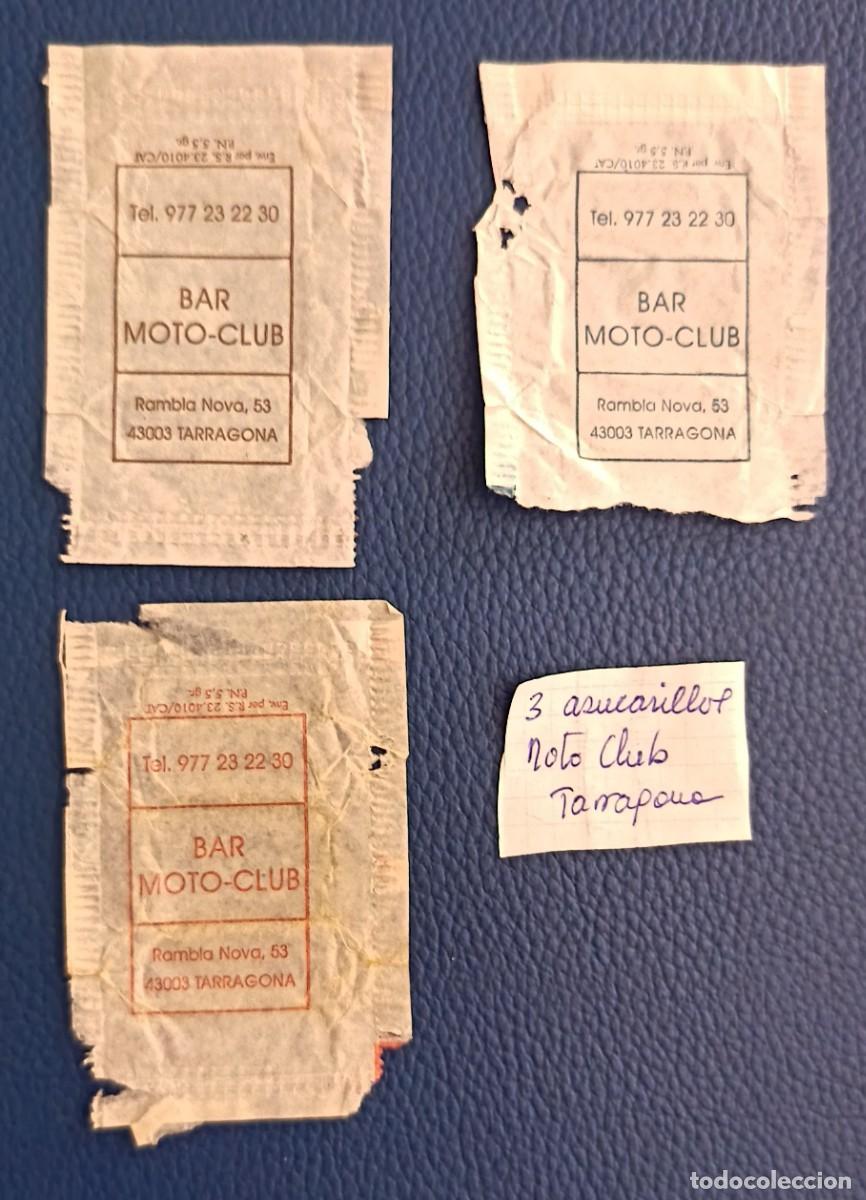 Sobres de az&uacute;car de colecci&oacute;n: Sobres de azucar. 3 Azucarillos. Moto Club. Tarragona.