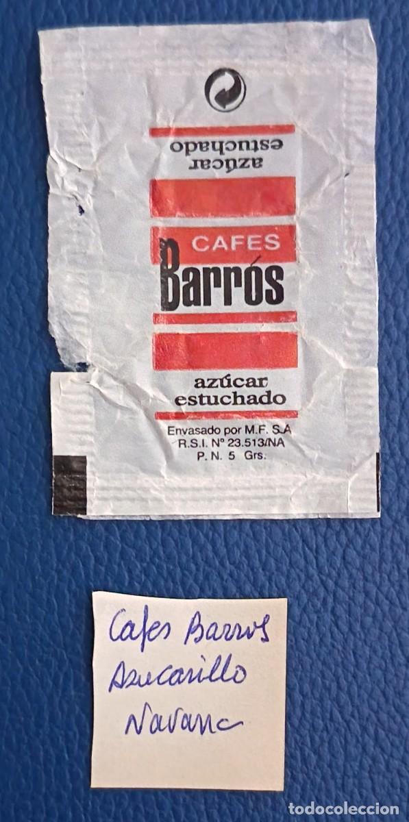 Sobres de az&uacute;car de colecci&oacute;n: Sobres de azucar. Azucarillo. Cafes Barros. Navarra.