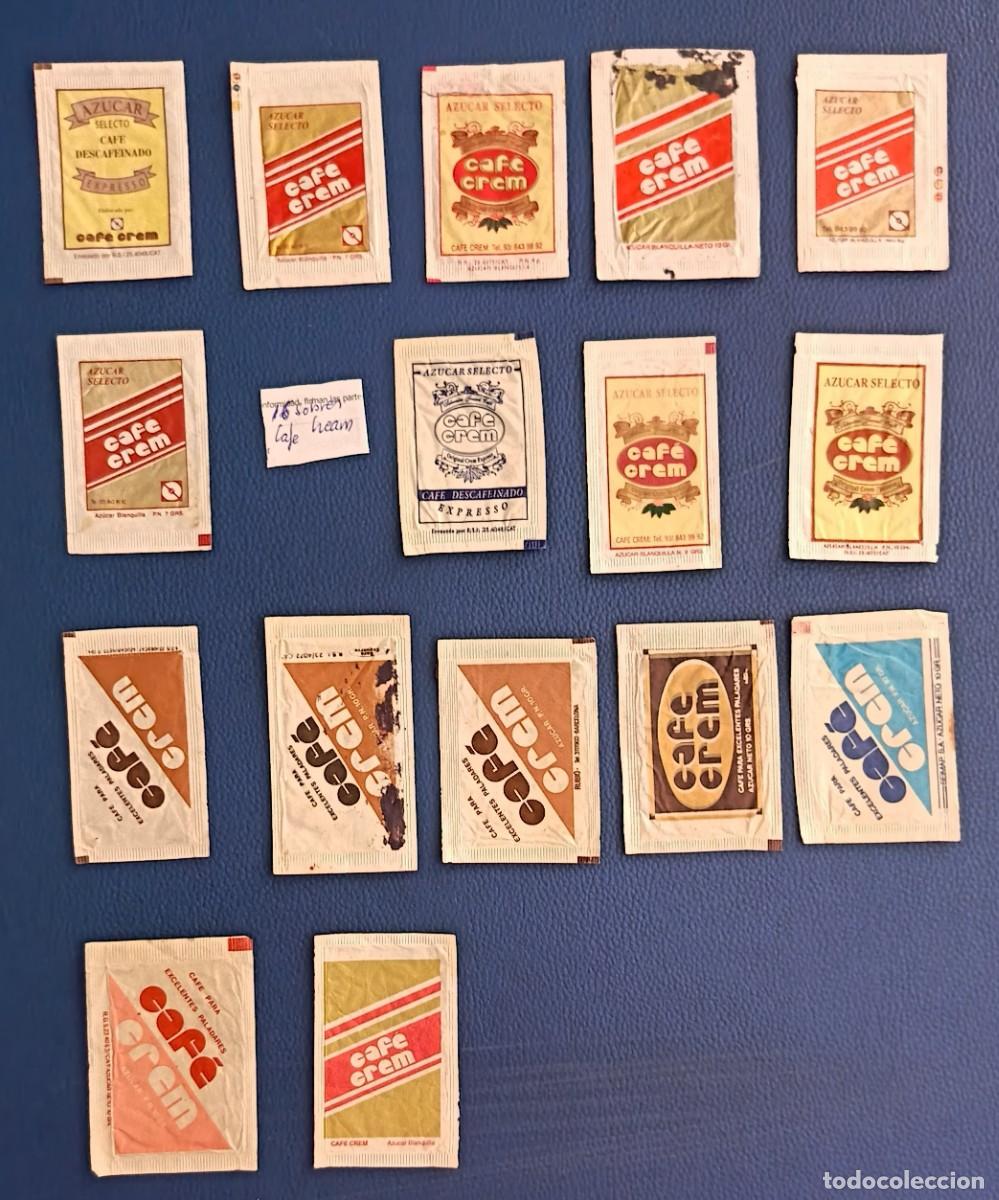 Sobres de az&uacute;car de colecci&oacute;n: Sobres de azucar. 16 Sobres de azucar. Cafes Crem. Variados y diferentes.