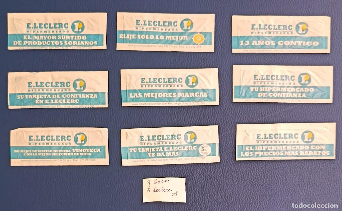 Sobres de az&uacute;car de colecci&oacute;n: Sobres de azucar. 9 Sobres de azucar. E. Leclerc. C.C. 2009.