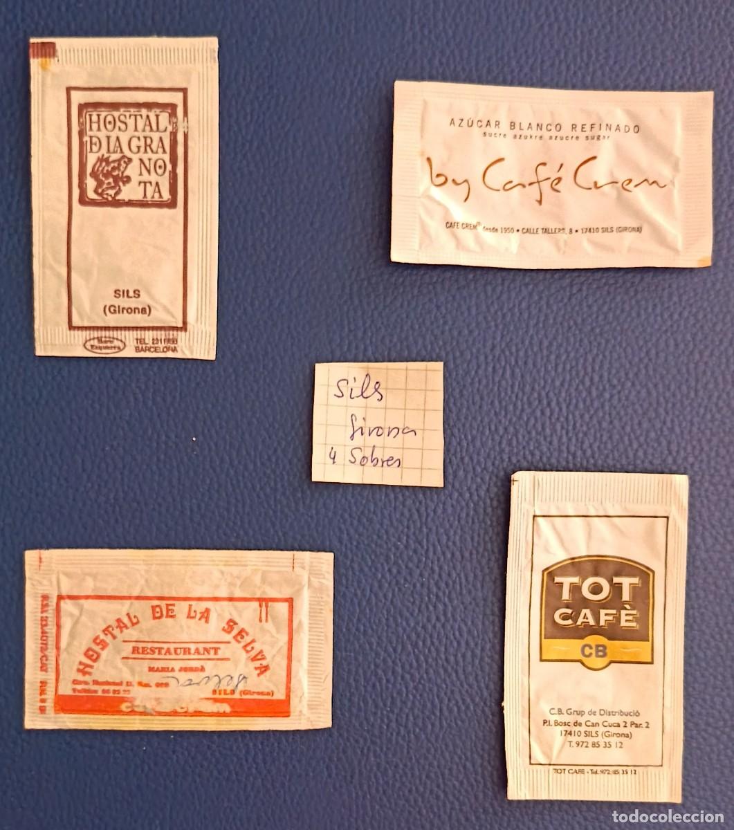 Sobres de az&uacute;car de colecci&oacute;n: Sobres de azucar. 4 Sobres de azucar. Sils. Girona.