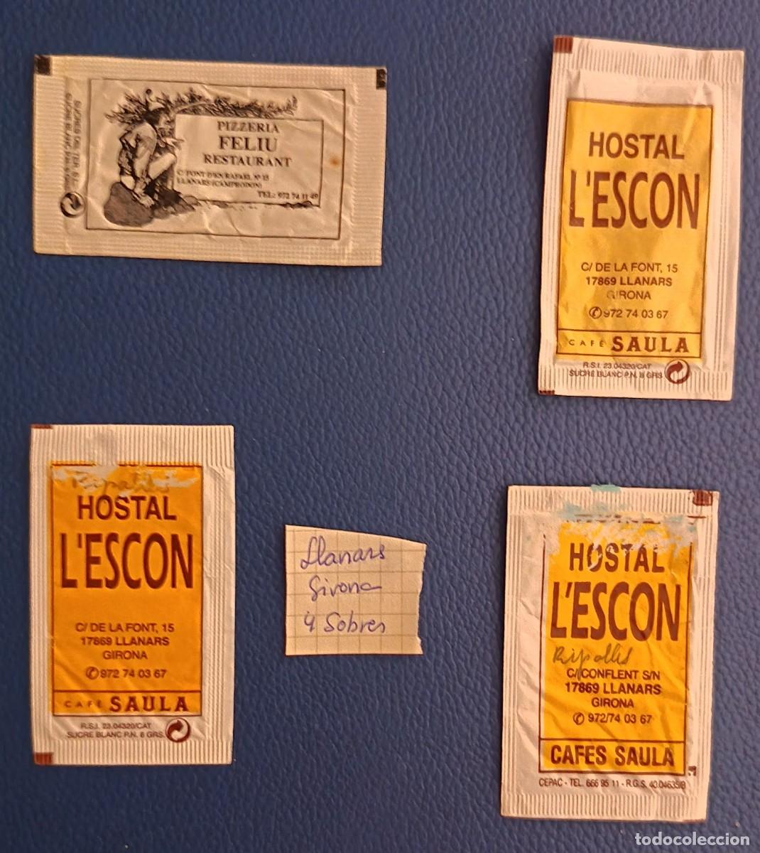 Sobres de az&uacute;car de colecci&oacute;n: Sobres de azucar. 4 Sobres de azucar. Llanars.. Girona.