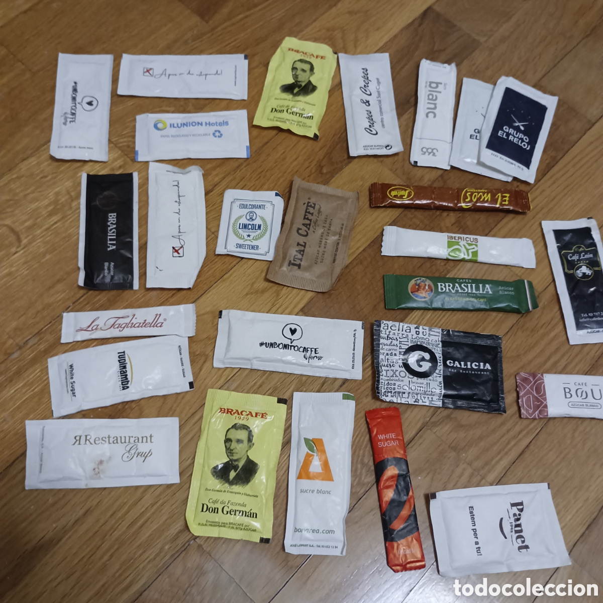 Sobres de az&uacute;car de colecci&oacute;n: 75 azucarilllos + envoltorios - Foto 2