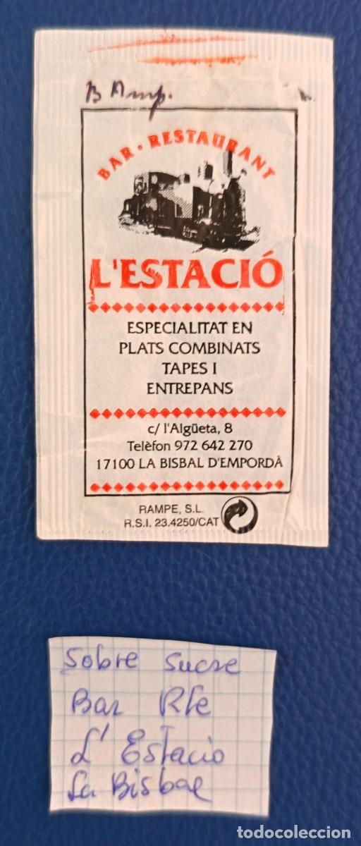 Sobres de az&uacute;car de colecci&oacute;n: Sobre de azucar. Bar Restaurante L'Estacio. La Bisbal d'Emporda.
