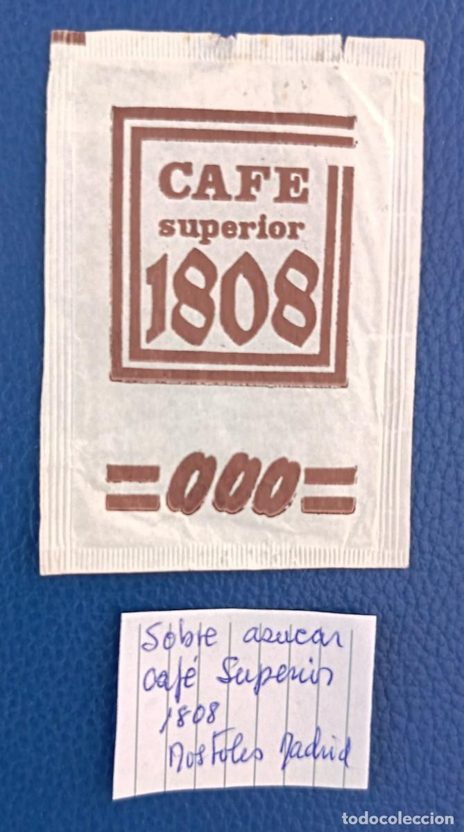 Sobres de az&uacute;car de colecci&oacute;n: Sobre de azucar. Cafe superior 1808. Mostoles. Madrid. A&ntilde;os 90.