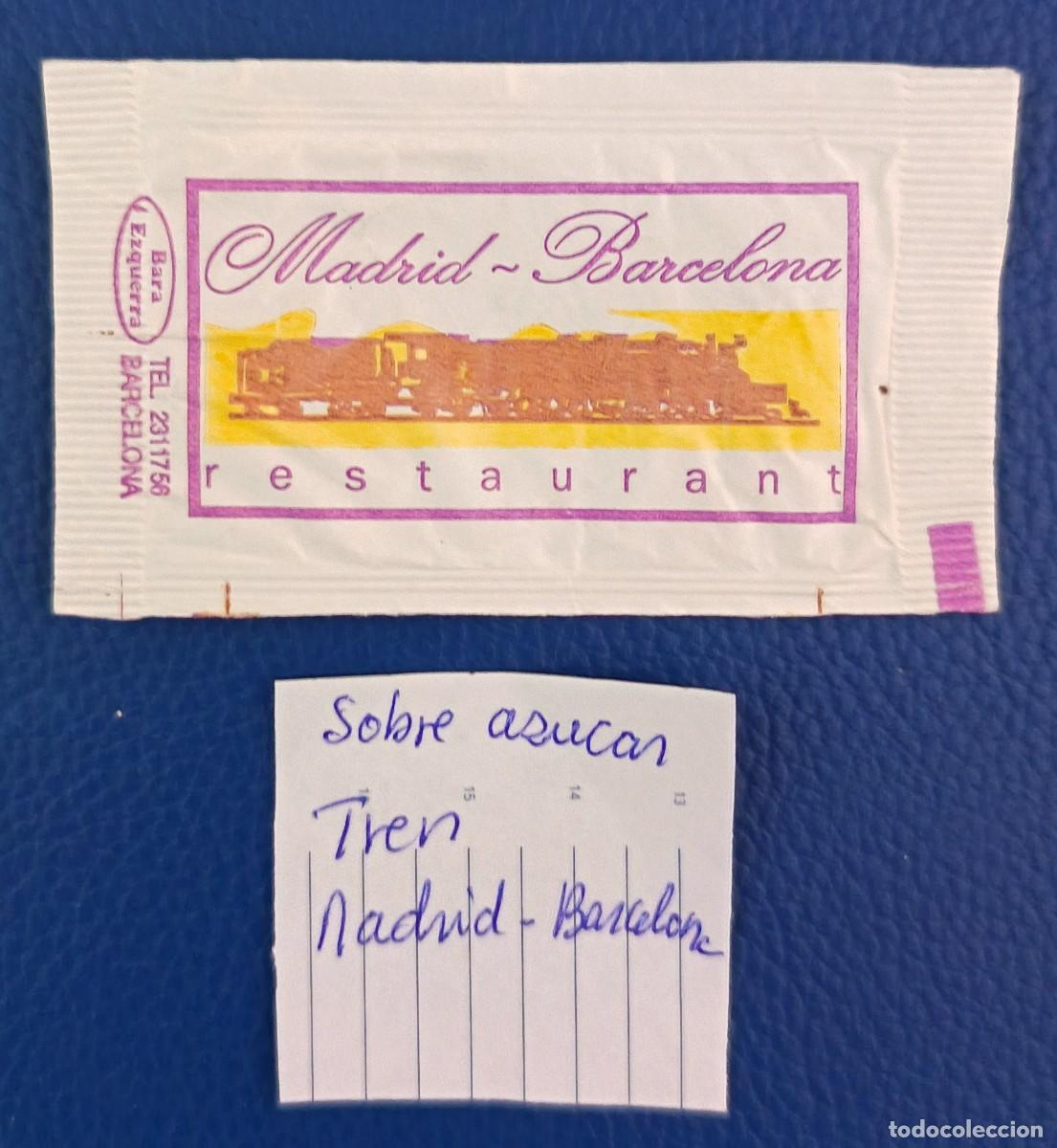 Sobres de az&uacute;car de colecci&oacute;n: Sobre de azucar. Tren Madrid - Barcelona.