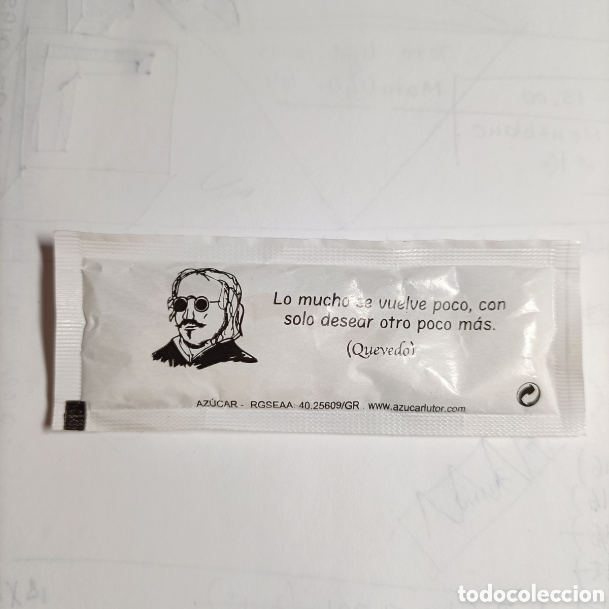 Sobres de az&uacute;car de colecci&oacute;n: SOBRE AZ&Uacute;CAR LLENO. RESTAURANTE PE&Ntilde;ARRUBIA