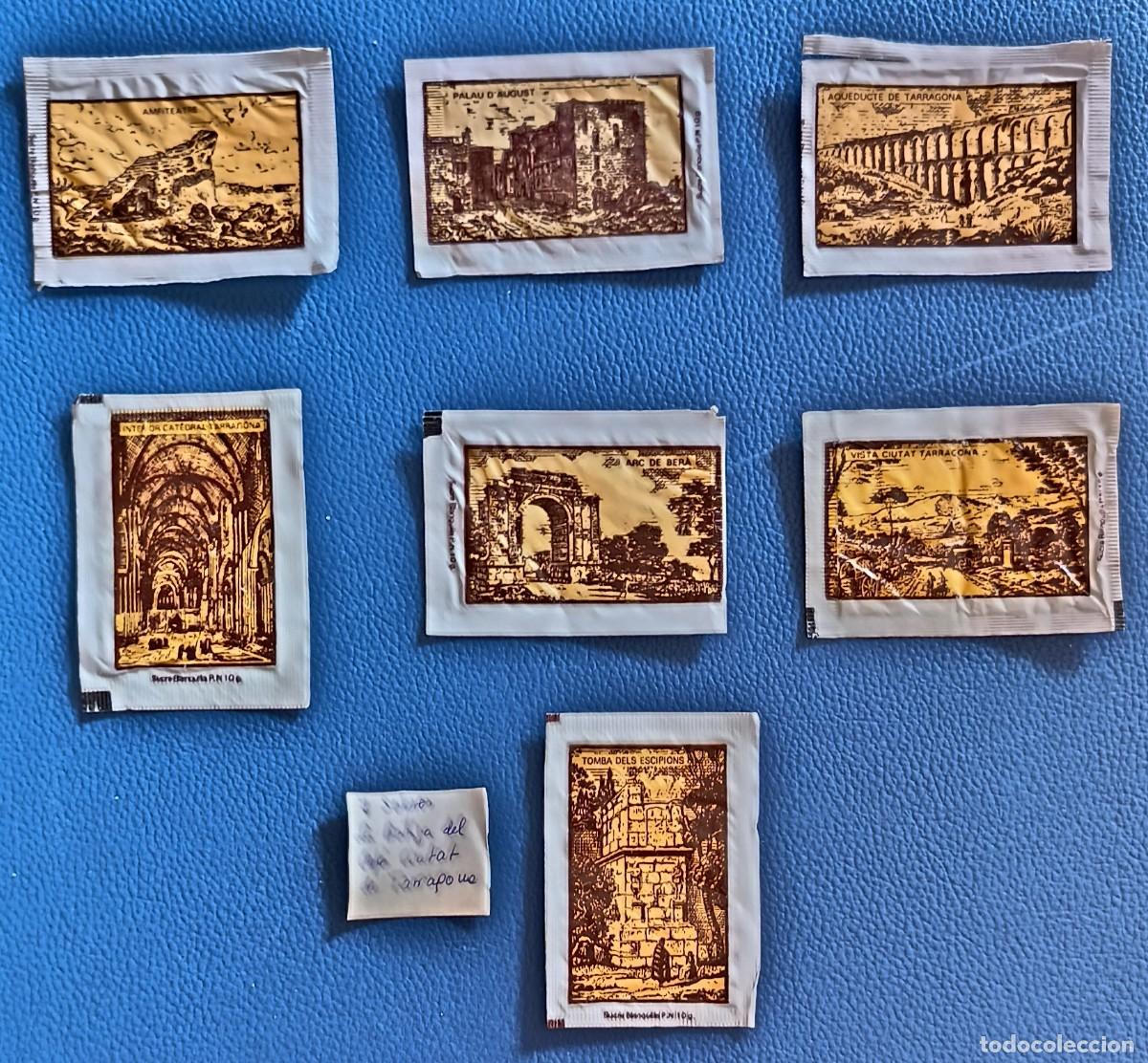 Sobres de az&uacute;car de colecci&oacute;n: Sobres de azucar. 7 Sobres de azucar, La botiga del Cafe. Ciutat de Tarragona.