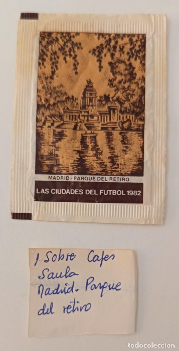 Sobres de az&uacute;car de colecci&oacute;n: Sobres de azucar. Sobre de azucar. Cafes Saula. Madrid - Parque del retiro. 1982.