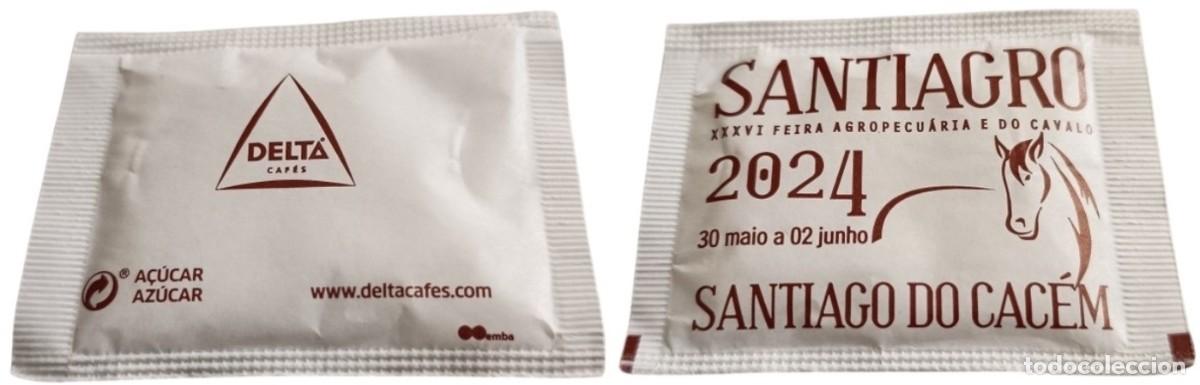 Sobres de az&uacute;car de colecci&oacute;n: Portugal Sachet Sucre Sugar Delta Foire Cheval 2024 Santiago do Cac&eacute;m RP852