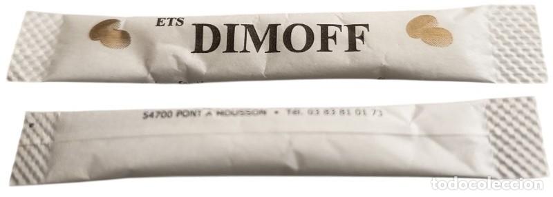 Sobres de az&uacute;car de colecci&oacute;n: Francia Sachet Sucre Sugar B&ucirc;chette Ets Dimoff 54 Pont &agrave; Mousson RP854