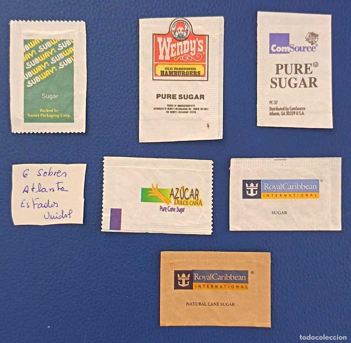 Sobres de az&uacute;car de colecci&oacute;n: Sobres de azucar. 6 Sobres de azucar. Atlanta. Estados Unidos.