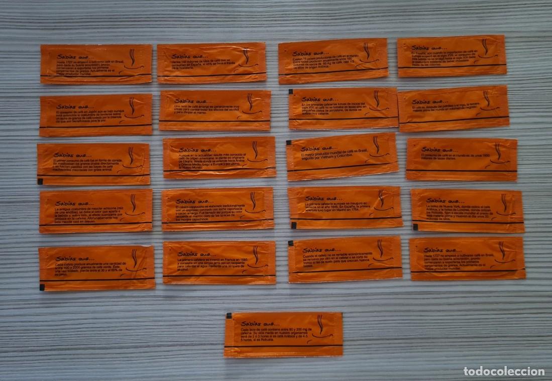 Sobres de az&uacute;car de colecci&oacute;n: SERIE de 21 SOBRES DE AZ&Uacute;CAR: Sabias que...?. Caf&eacute; Candelas