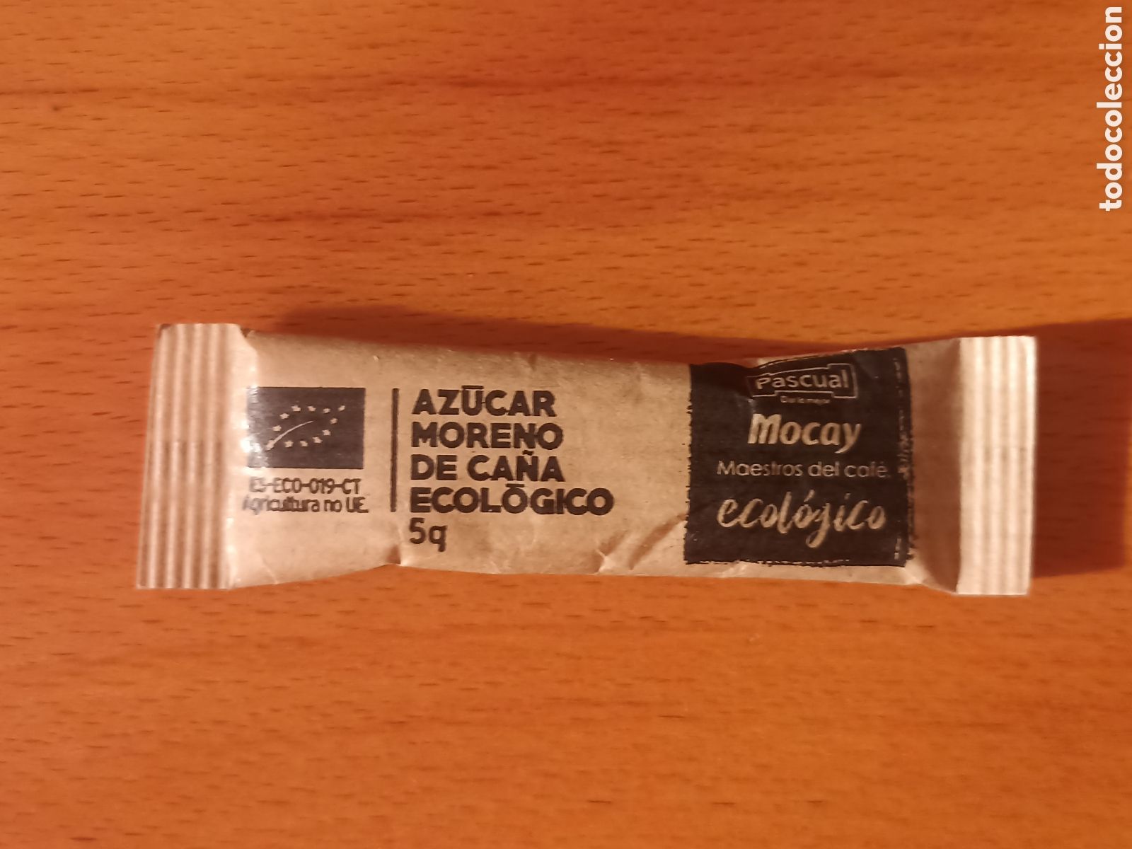 Sobres de az&uacute;car de colecci&oacute;n: 1 azucarillo lleno - Mocay Pascual az&uacute;car moreno de ca&ntilde;a ecol&oacute;gico - Pedido m&iacute;nimo 3&euro;
