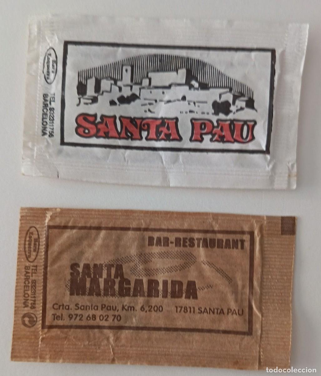 Sobres de az&uacute;car de colecci&oacute;n: Sobres de azucar. 2 Sobres de azucar Santa Pau. Girona.