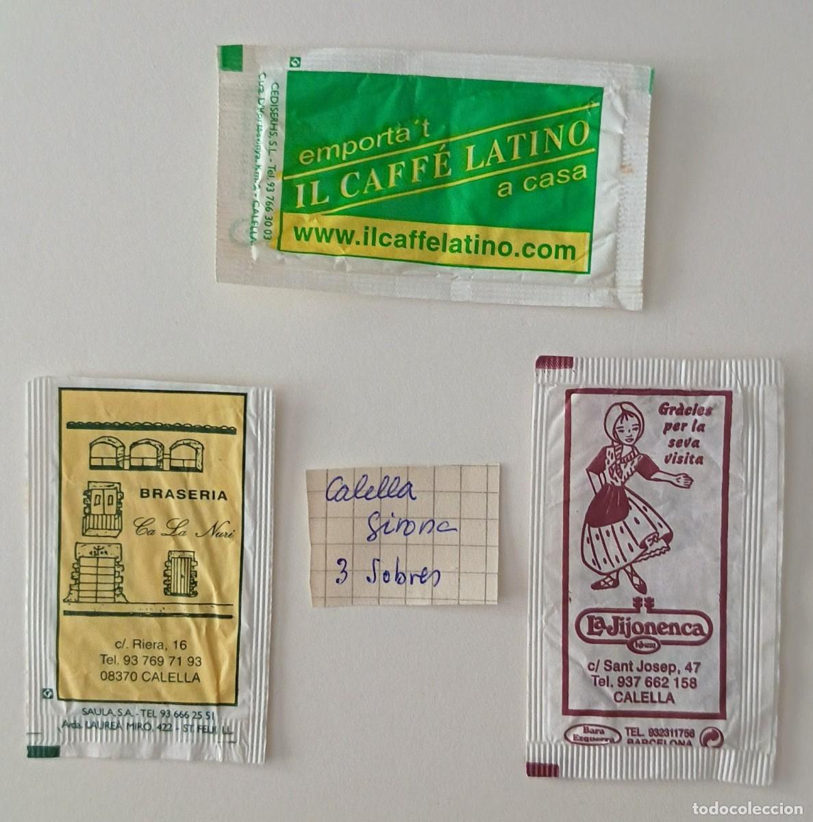 Sobres de az&uacute;car de colecci&oacute;n: Sobres de azucar. 3 Sobres de azucar Calella. Girona.