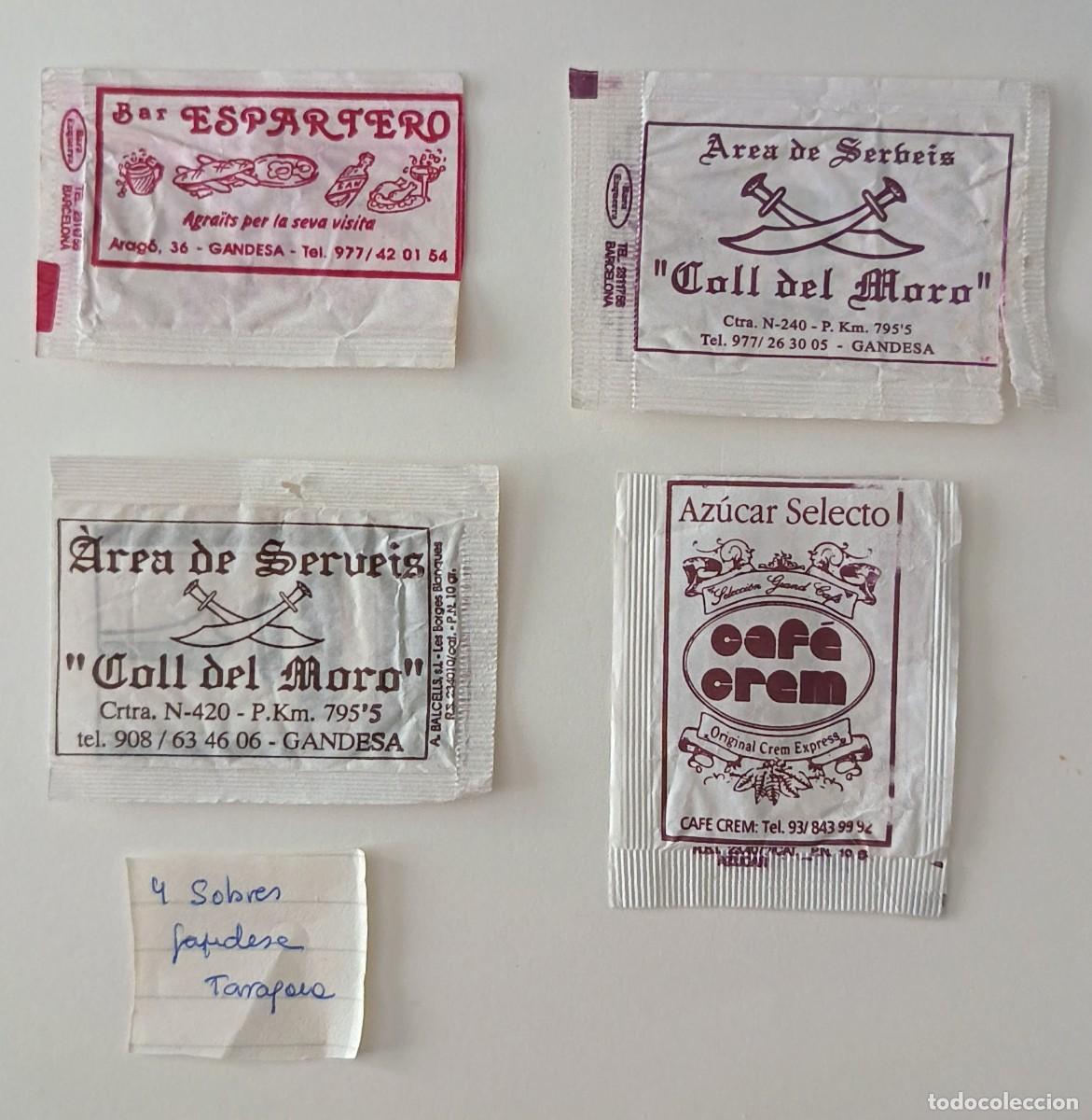 Sobres de az&uacute;car de colecci&oacute;n: Sobres de azucar. 4 Sobres de azucar. Gandesa. Tarragona.