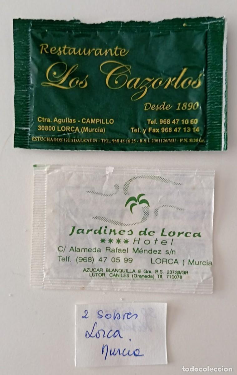 Sobres de az&uacute;car de colecci&oacute;n: Sobres de azucar. 2 Sobres de azucar. Lorca. Murcia.