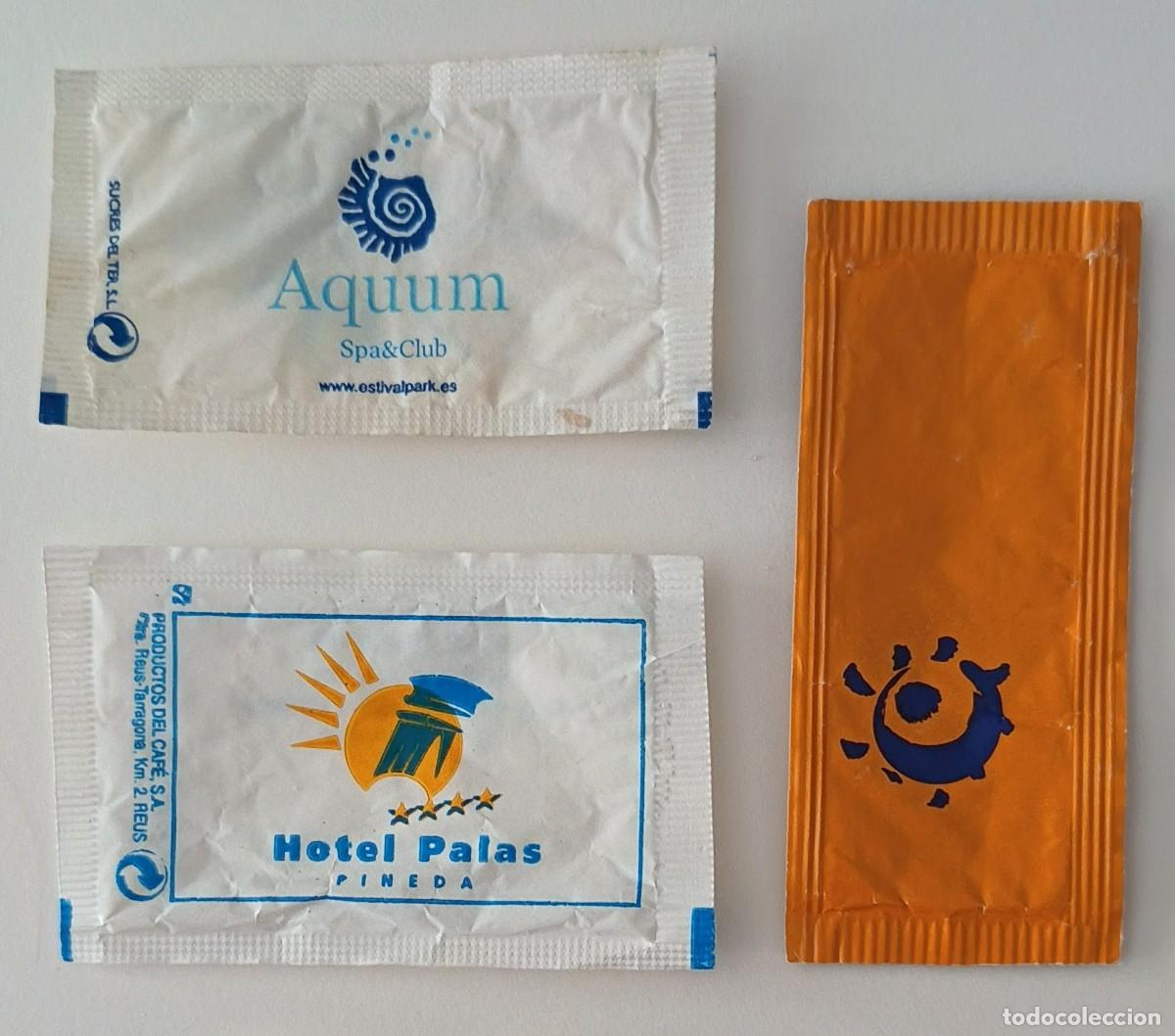 Sobres de az&uacute;car de colecci&oacute;n: Sobres de azucar. 3 Sobres de azucar. La Pineda. Tarragona.