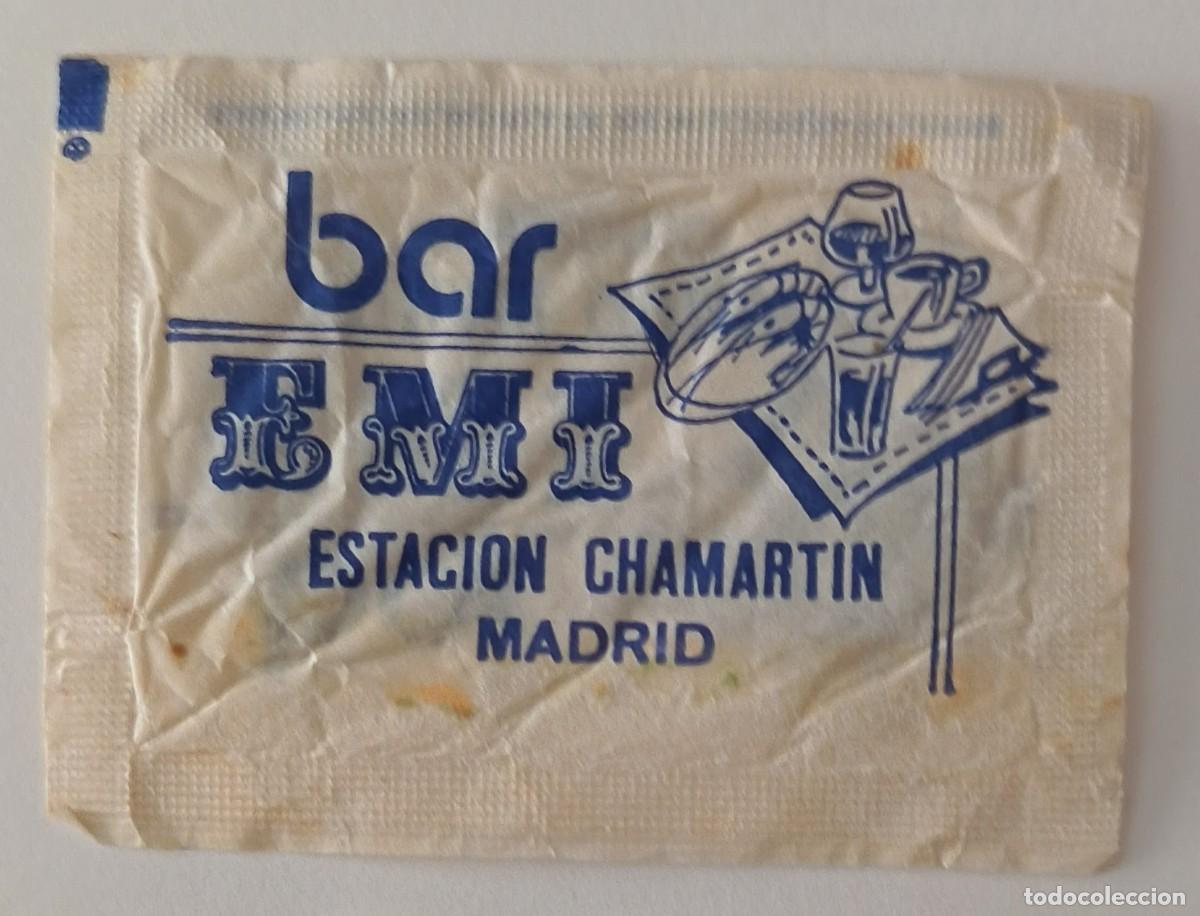 Sobres de az&uacute;car de colecci&oacute;n: Sobres de azucar. 1 Sobre de azucar. Bar EMI. Estacion de Chamartin. Madrid.