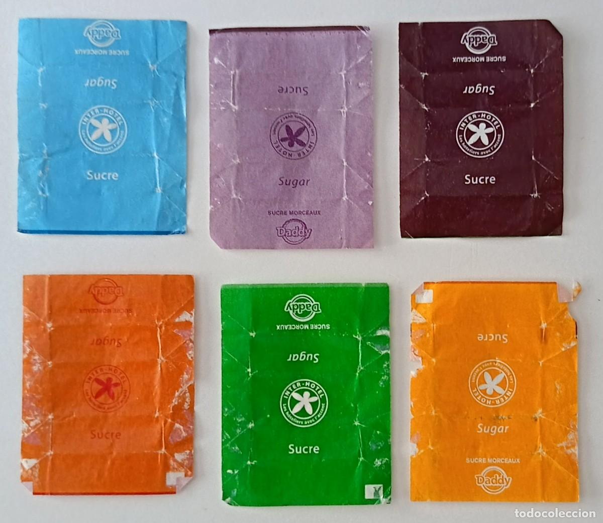 Sobres de az&uacute;car de colecci&oacute;n: Sobres de azucar. 6 Azucarillos. Daddy. Inter Hotel.
