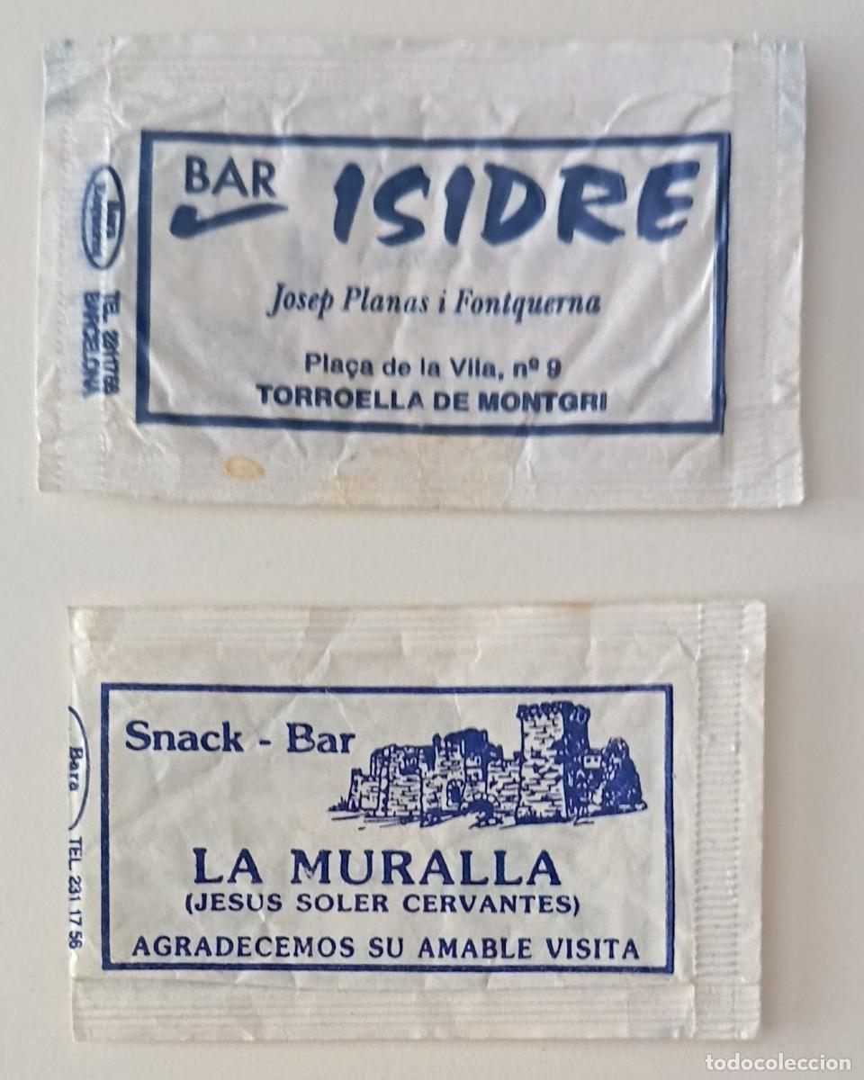 Sobres de az&uacute;car de colecci&oacute;n: Sobres de azucar. 2 Sobres de azucar. Torrela de Montgri. Girona. 1 Abierto como un libro.