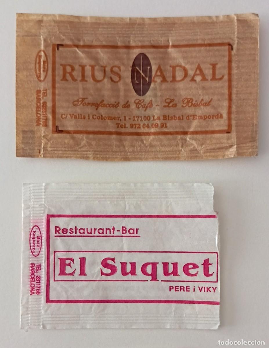 Sobres de az&uacute;car de colecci&oacute;n: Sobres de azucar. 2 Sobres de azucar. La Bisbal D'Empurda. Girona. 1 Abierto como un libro.