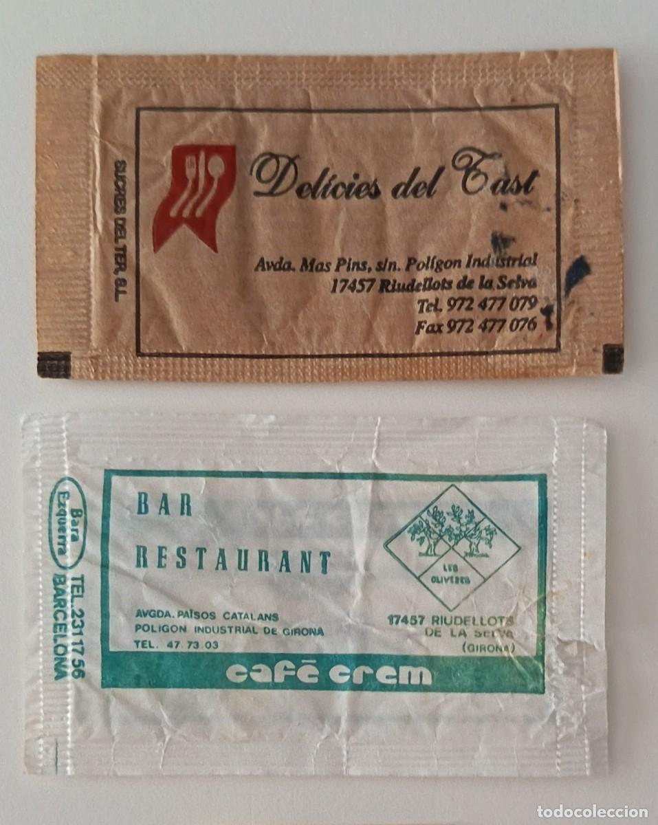 Sobres de az&uacute;car de colecci&oacute;n: Sobres de azucar. 2 Sobres de azucar. Riudellots de la Selva. Girona.