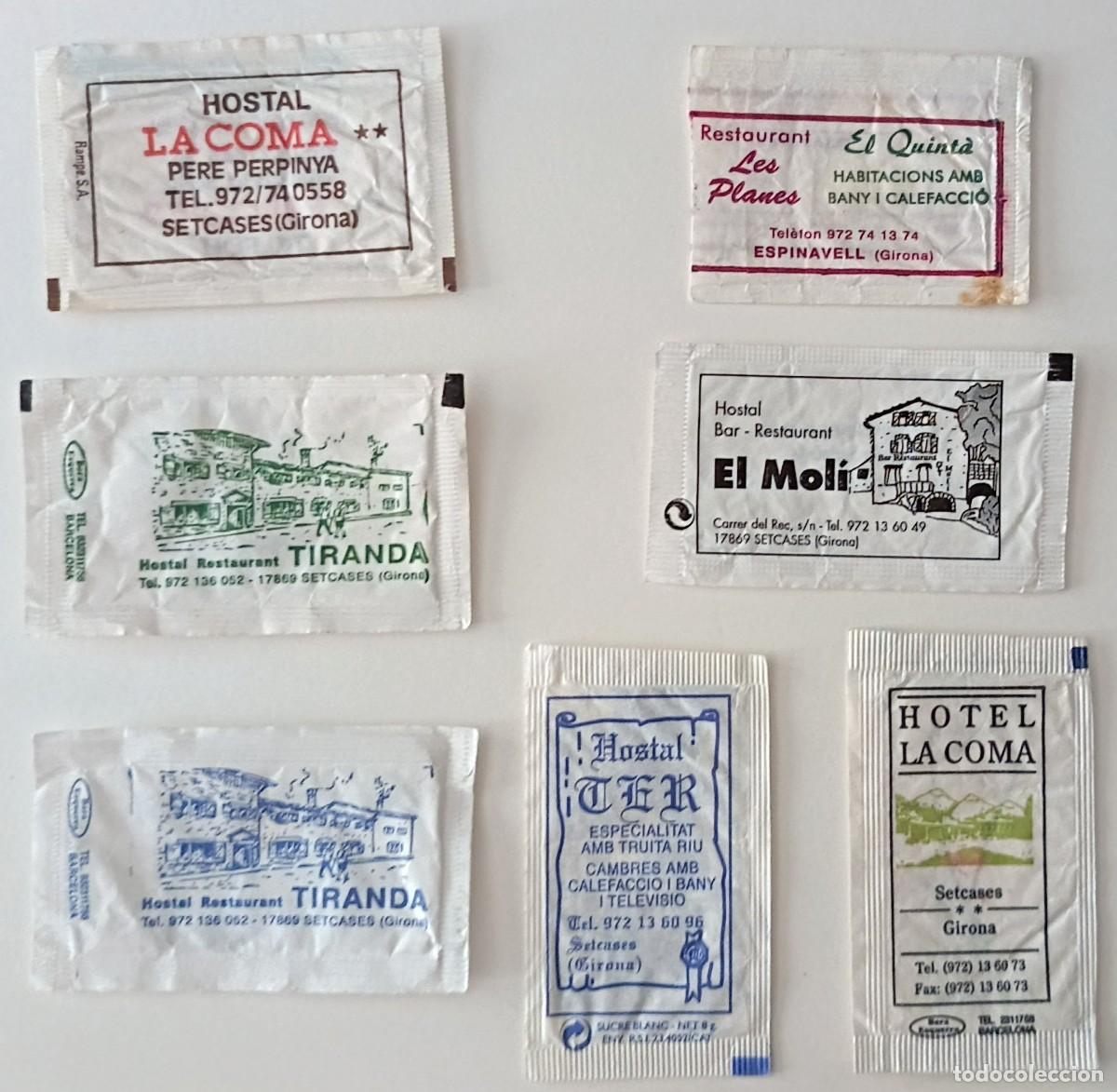 Sobres de az&uacute;car de colecci&oacute;n: Sobres de azucar. 7 Sobres de azucar. Setcases. Girona.