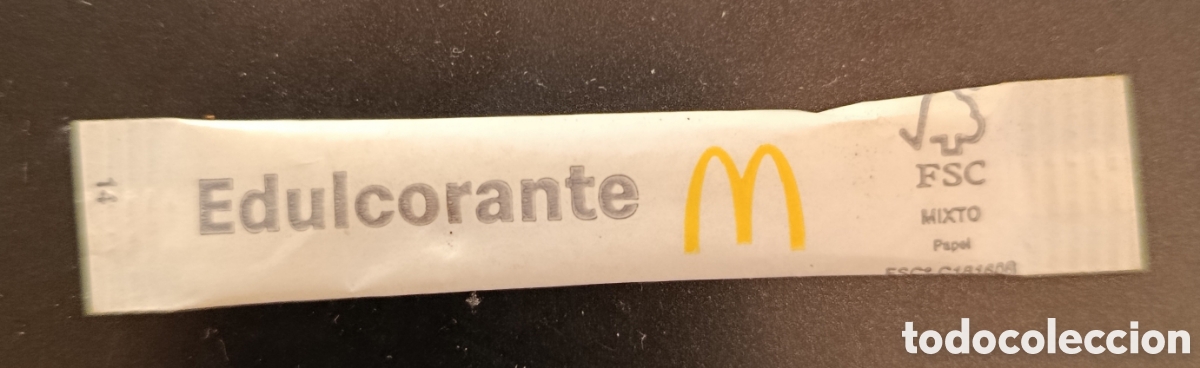 Sobres de az&uacute;car de colecci&oacute;n: SOBRE EDULCORANTE McDonald's/LLENO
