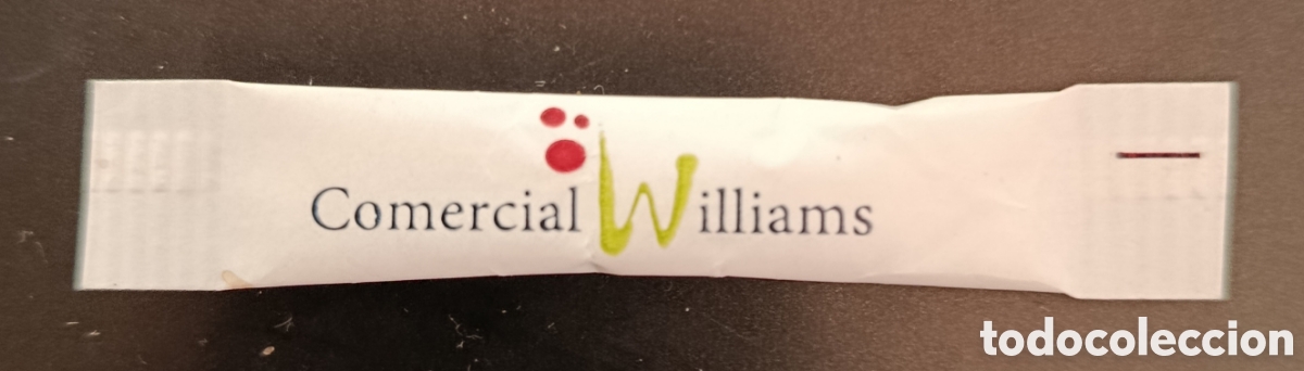 Sobres de az&uacute;car de colecci&oacute;n: SOBRE EDULCORANTE COMERCIAL WILLIAMS/LLENO