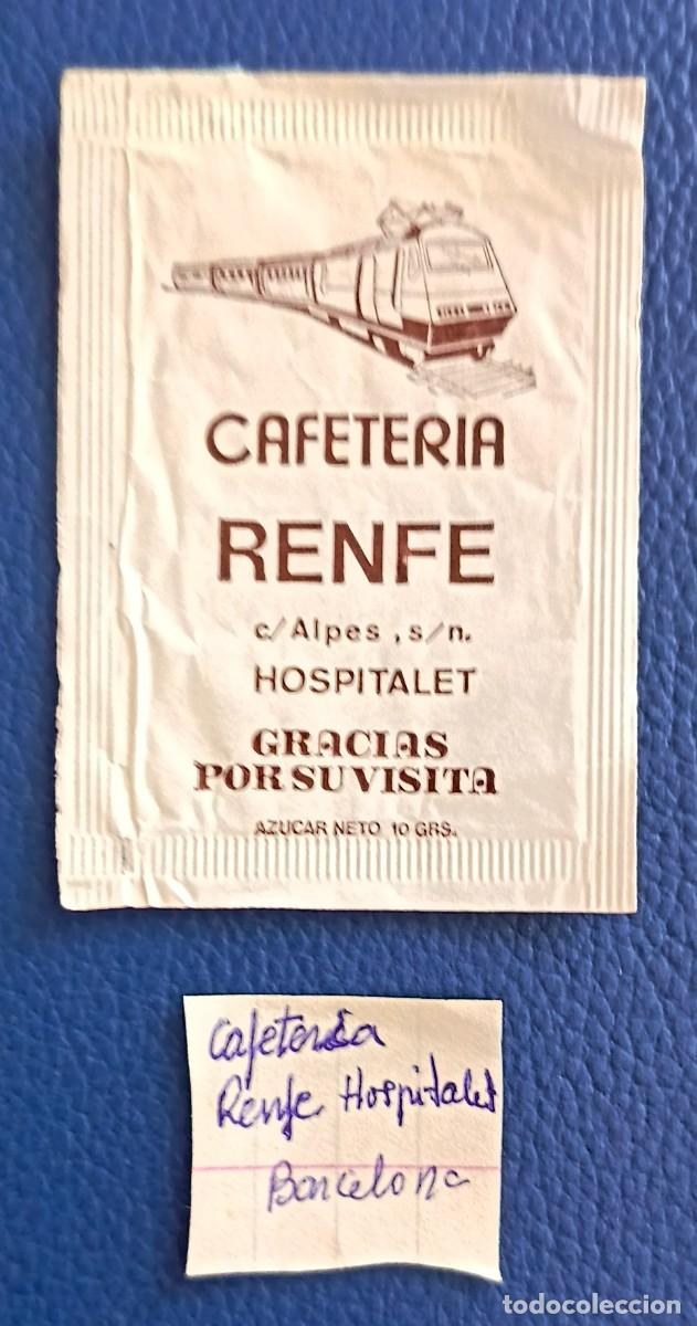 Sobres de az&uacute;car de colecci&oacute;n: Sobres de azucar. Sobre de azucar de cafeteria Renfe. Hospitalet. Barcelona.