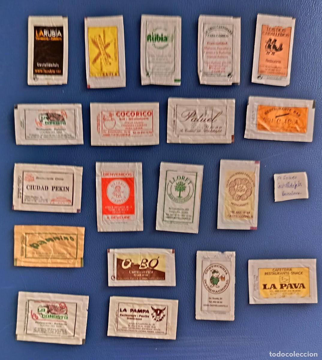 Sobres de az&uacute;car de colecci&oacute;n: Sobres de azucar. 19 Sobres de azucar de Castelldefels. Barcelona.