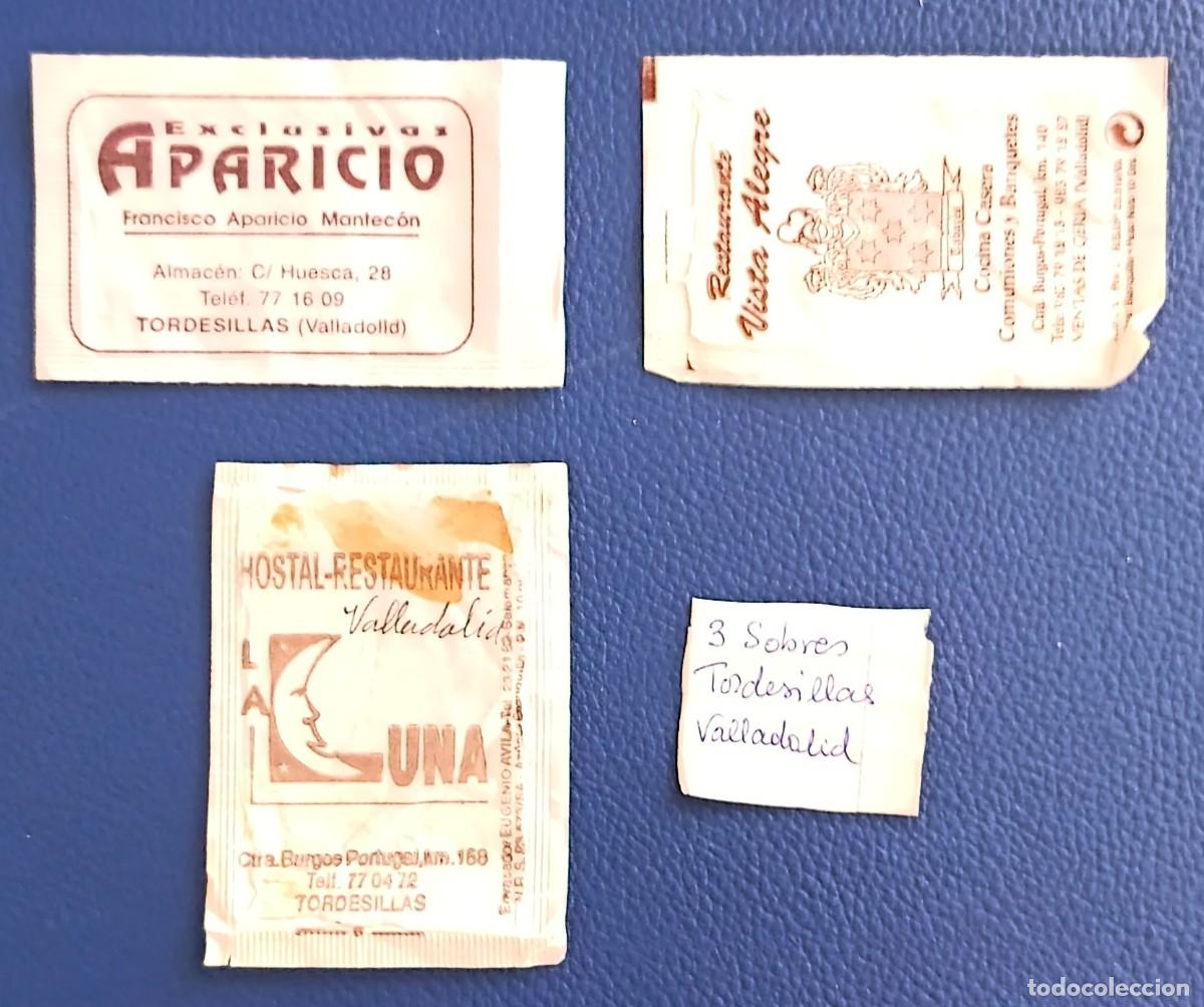 Sobres de az&uacute;car de colecci&oacute;n: Sobres de azucar. 3 Sobres de azucar de Tordesillas. Valladolid.