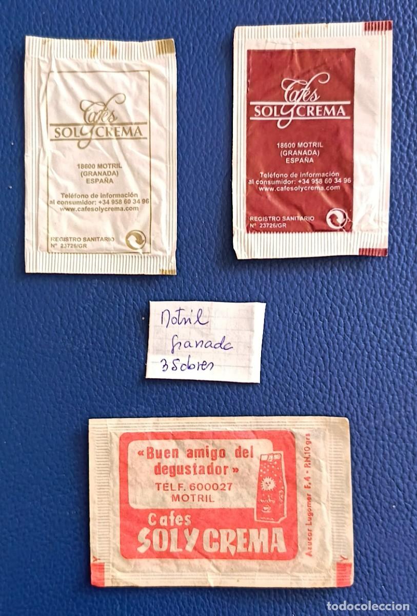 Sobres de az&uacute;car de colecci&oacute;n: Sobres de azucar. 3 Sobres de azucar de Motril. Granada.