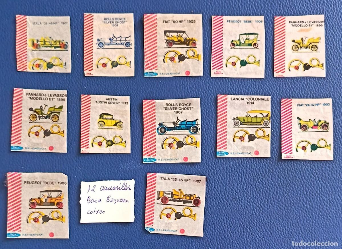 Sobres de az&uacute;car de colecci&oacute;n: Sobres de azucar. 12 Azucarillos. Bara Ezquerra. Coches.