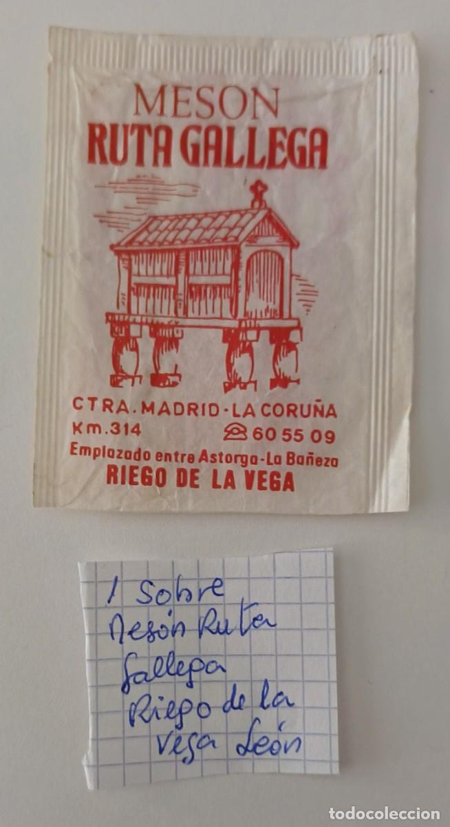 Sobres de az&uacute;car de colecci&oacute;n: Sobres de azucar. Sobre de azucar. Meson Ruta Gallega. Riego de la Vega. Leon.