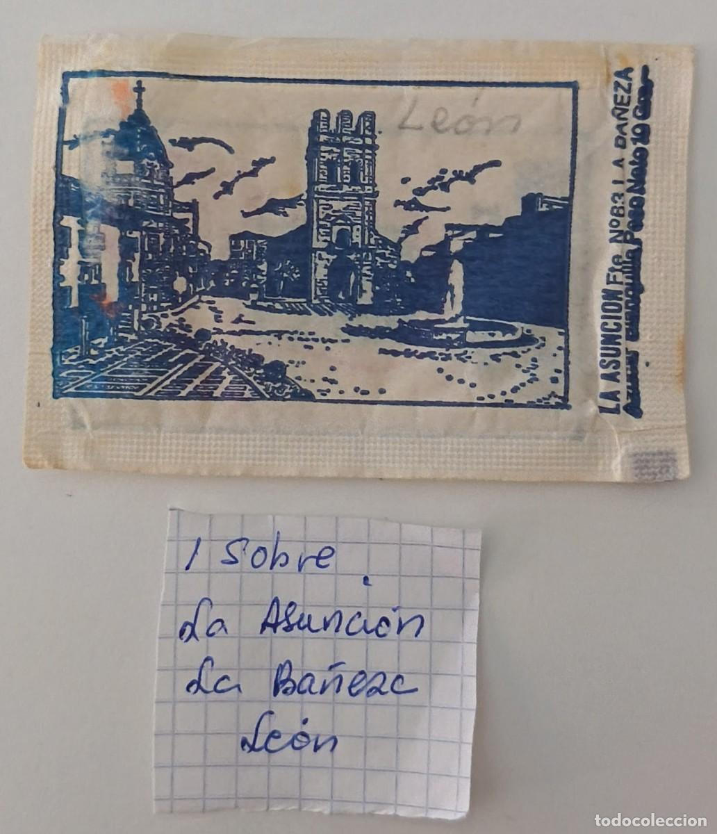 Sobres de az&uacute;car de colecci&oacute;n: Sobres de azucar. Sobre de azucar. La Asuncion. La Ba&ntilde;eza. Leon.