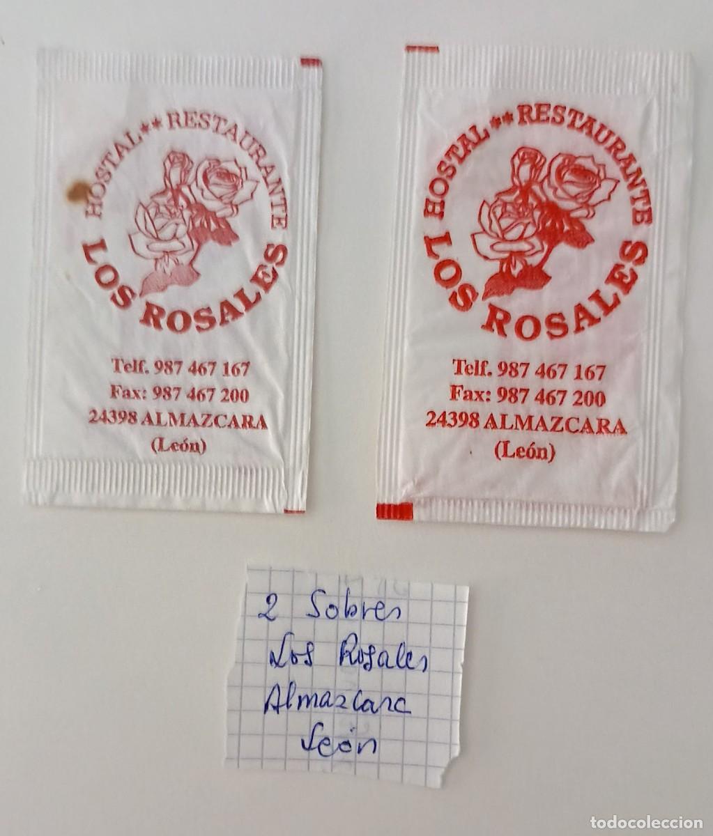 Sobres de az&uacute;car de colecci&oacute;n: Sobres de azucar. 2 Sobres de azucar. Los Rosales. Almazcara. Leon.